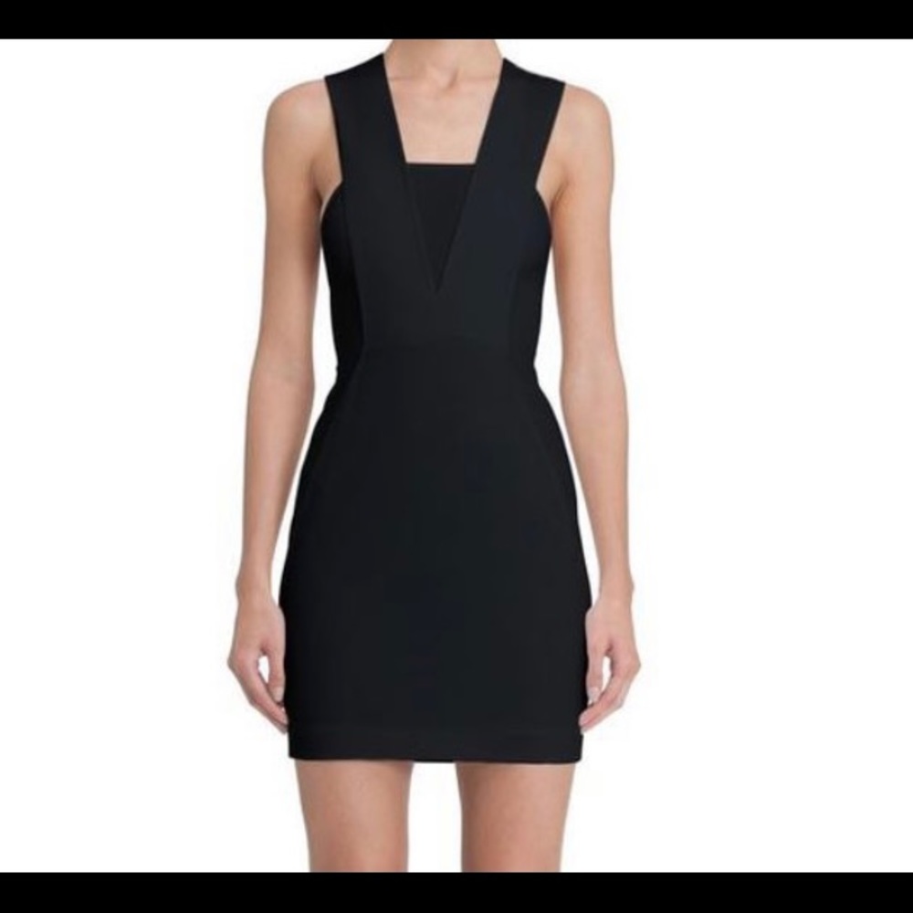 AQAQ zeta panelled mini dress black